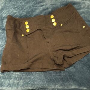 Ci Sono Black High Waist Shorts with Tailored Fit